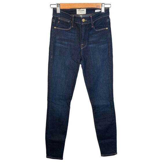 Frame Denim Denim - Frame Denim Jeans Women Size 25 Le High Skinny Crop Dark Blue Denim Stretch